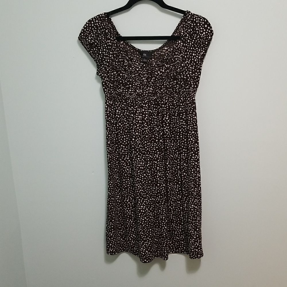 Iz brown babt doll dress with white dots dress. Size L.